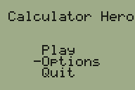 A gif of the options screen and the game being played.
